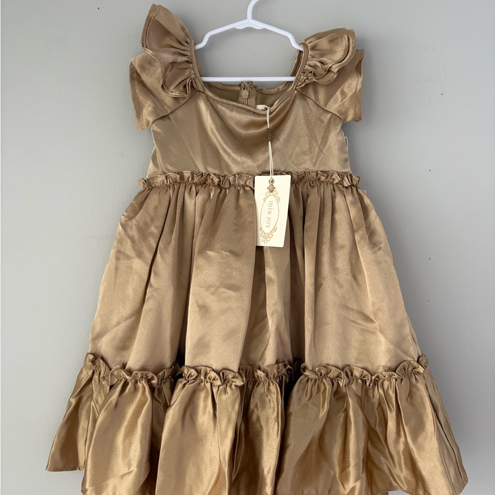 NWT Mia Joy Rory Dress in Gold
